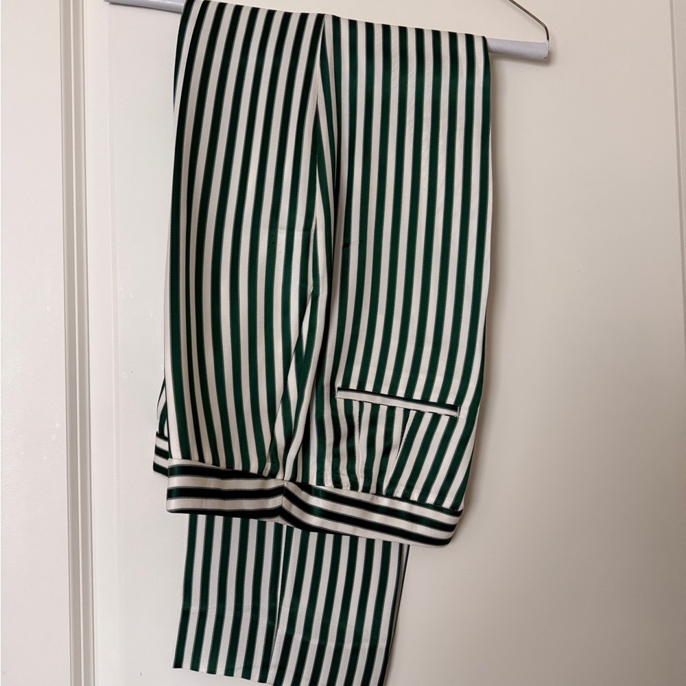 Mossimo Dutti Green and White Striped Pants, size US 4